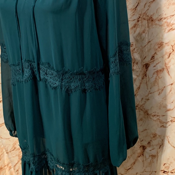 Gianni Bini Emerald Green Sheer Lacy Dress - Picture 6 of 10
